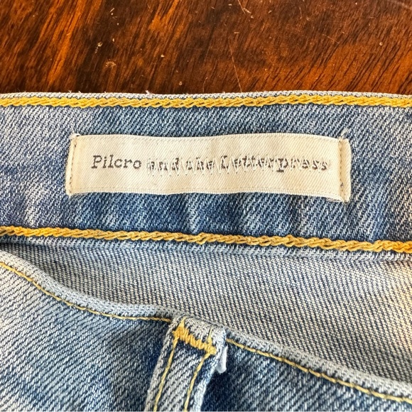 Anthropologie Pilcro Velvet-Laced Mid-Rise Slim Straight Women’s Jeans Sz 16 - Picture 4 of 6